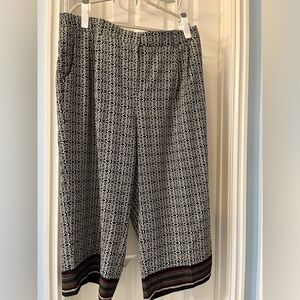 Ella Rafaella Crop Pants with Medallion Detail and Striped hem 2x